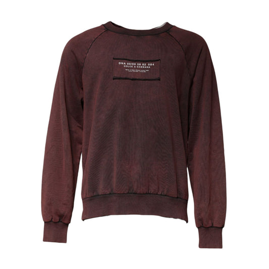 Dolce & Gabbana Brown Logo Cotton Crew Neck Pullover Sweater TSH87571-48