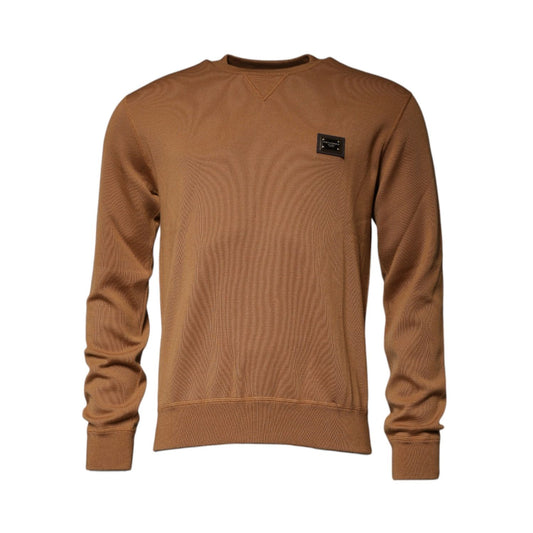 Dolce & Gabbana Brown Logo Plaque Crew Neck Pullover Sweater TSH87583-48