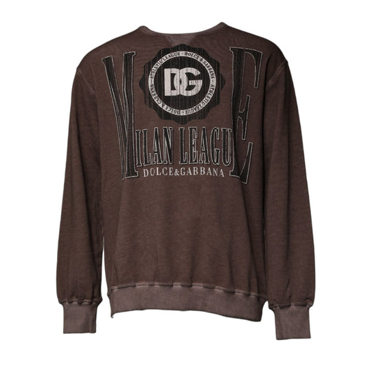 Dolce & Gabbana Brown Logo Print Crew Neck Pullover Sweater TSH87586-48