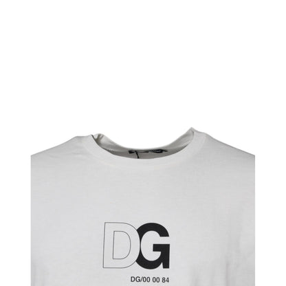 Dolce & Gabbana White DG Logo Crew Neck Short Sleeves T-shirt