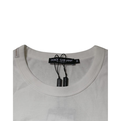 Dolce & Gabbana White DG Logo Cotton Crew Neck T-shirt