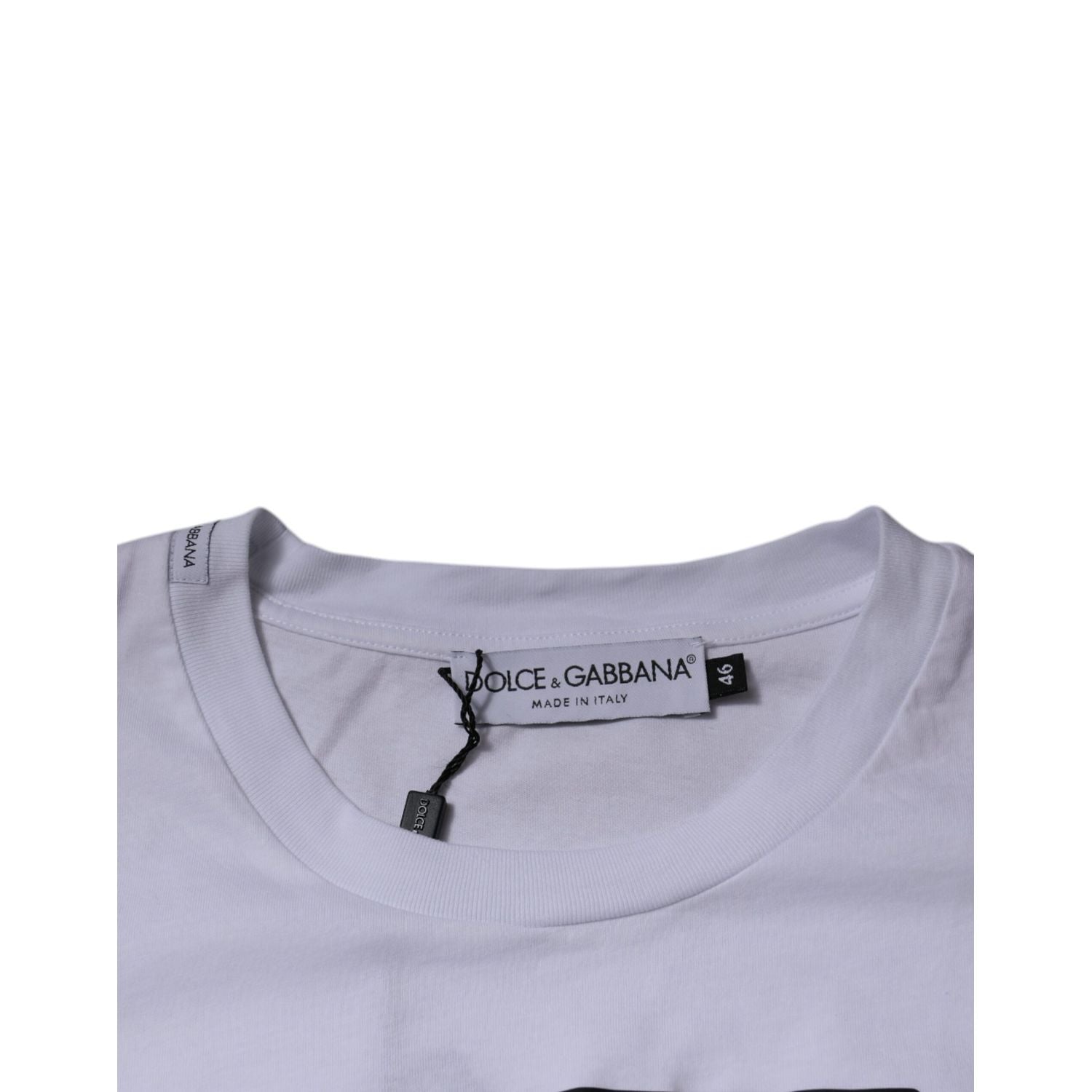 Dolce & Gabbana White DG Logo Cotton Crew Neck T-shirt