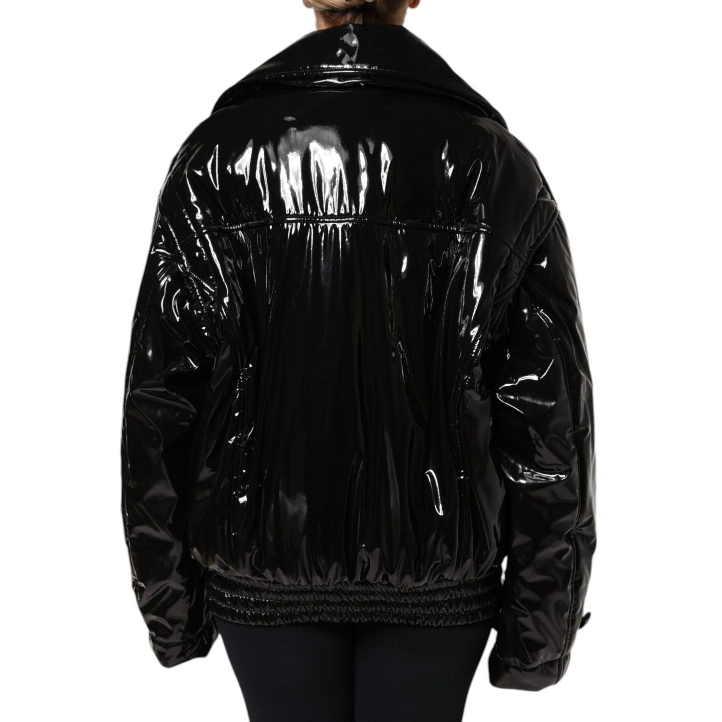 Dolce & Gabbana Black Polyester Button Down Blouson Jacket JKT4095-38