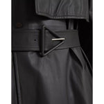 Bottega Veneta Black Leather Men Waterproof Trenchcoat Jacket JKT4070-44