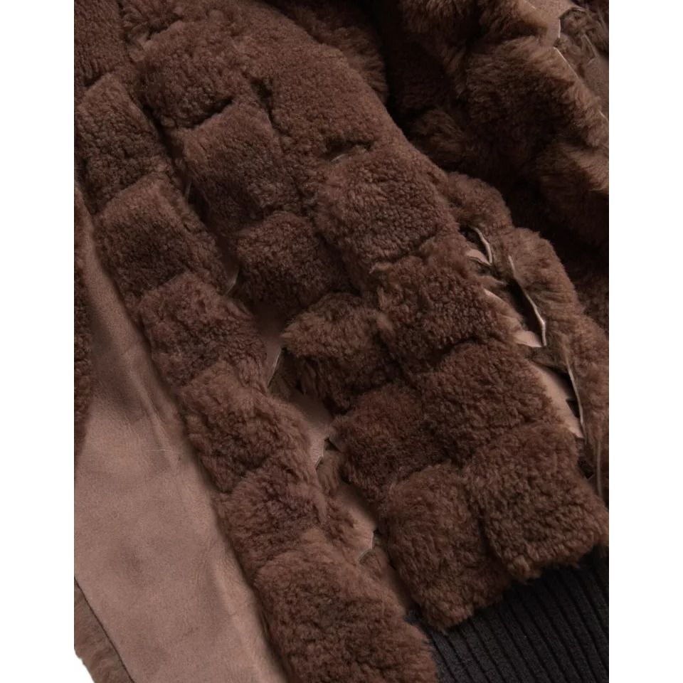 Bottega Veneta Brown Fur Lamb Shearling Coat Jacket JKT4061-48
