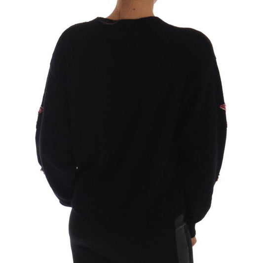 Dolce & Gabbana Enchanted Elegance Cashmere Sweater Dolce & Gabbana Black