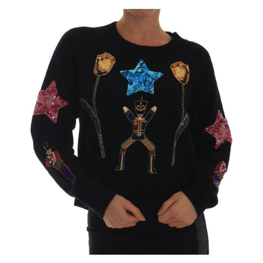 Dolce & Gabbana Enchanted Elegance Cashmere Sweater Dolce & Gabbana Black