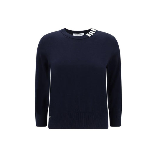 Thom Browne White bands crew neck Sweater