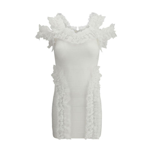 Self-Portrait Knit Ruffle mini Dress