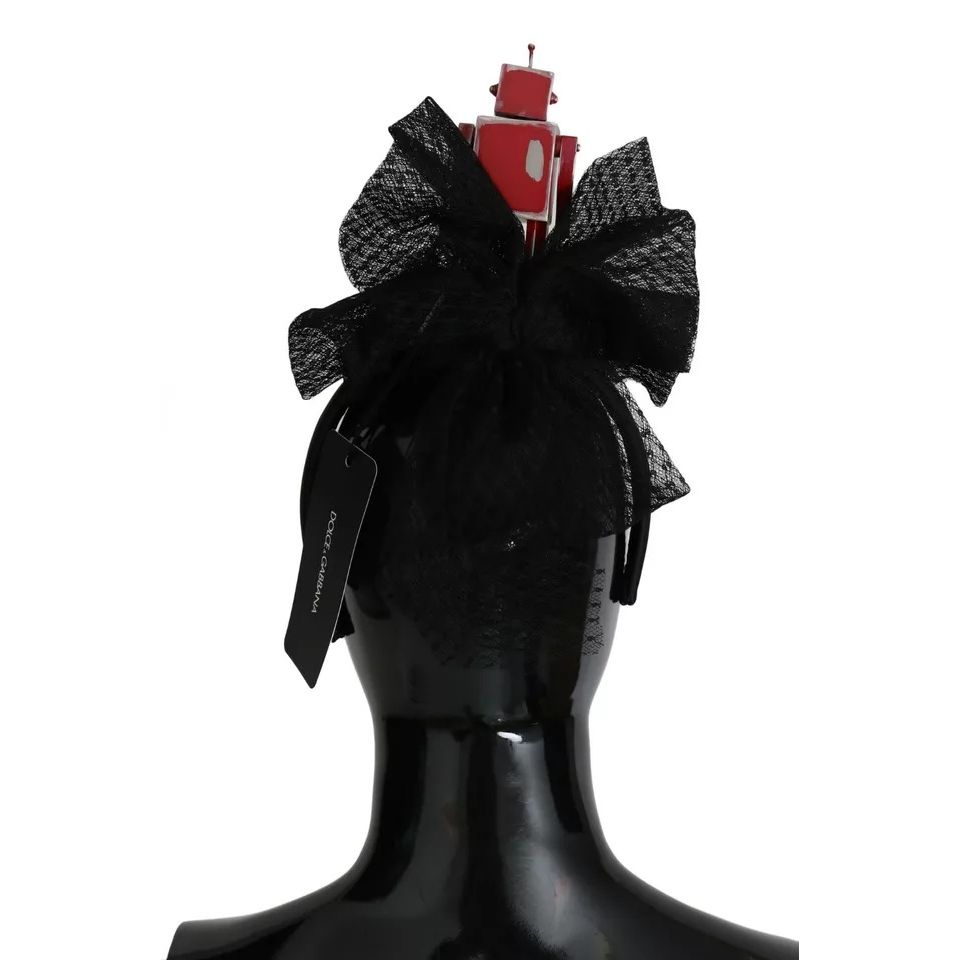Dolce & Gabbana Red Black Robot Clear Crystal Headband Tiara Diadem