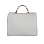 Dolce & Gabbana White Leather Logo Top Handle Tote Crossbody Bag