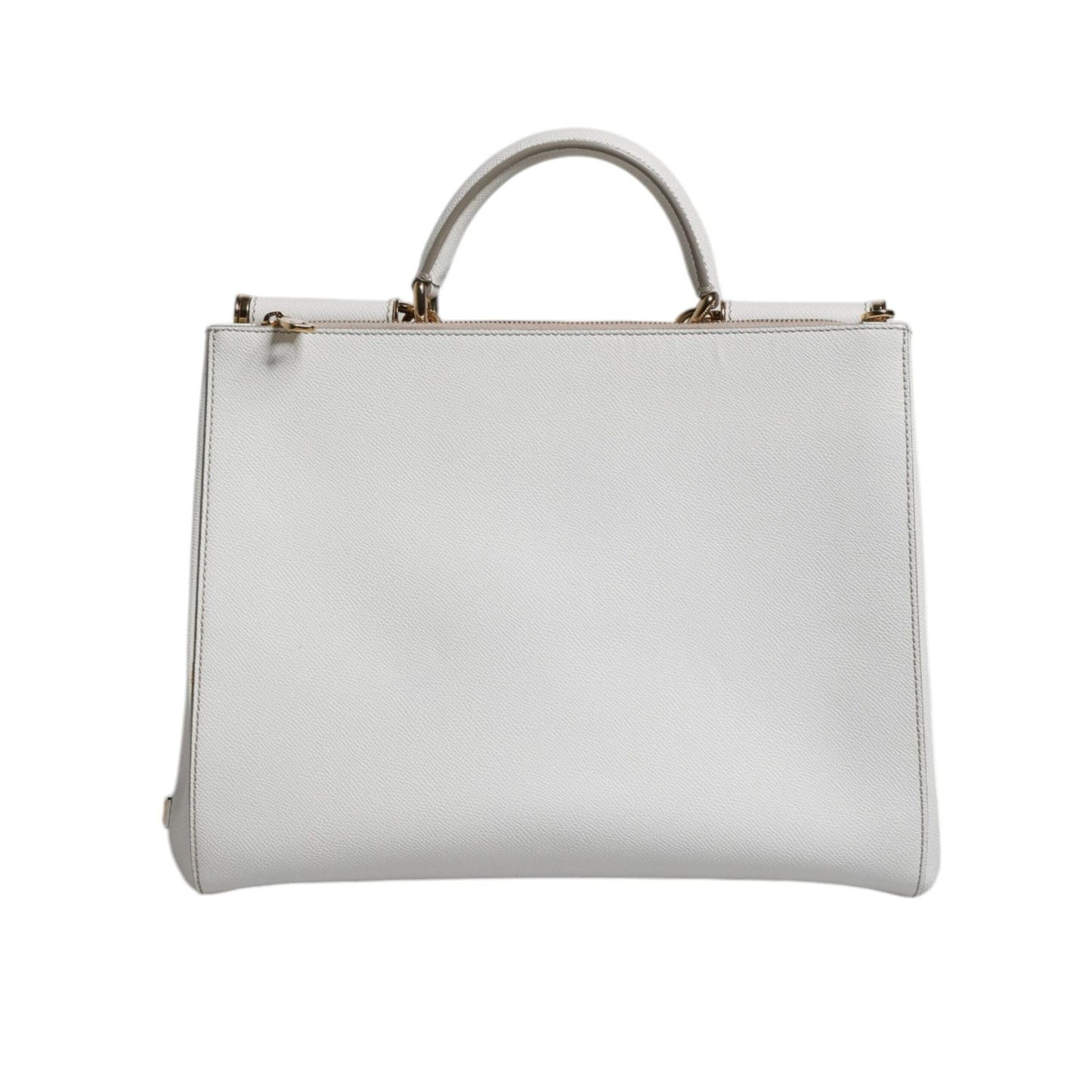 Dolce & Gabbana White Leather Logo Top Handle Tote Crossbody Bag