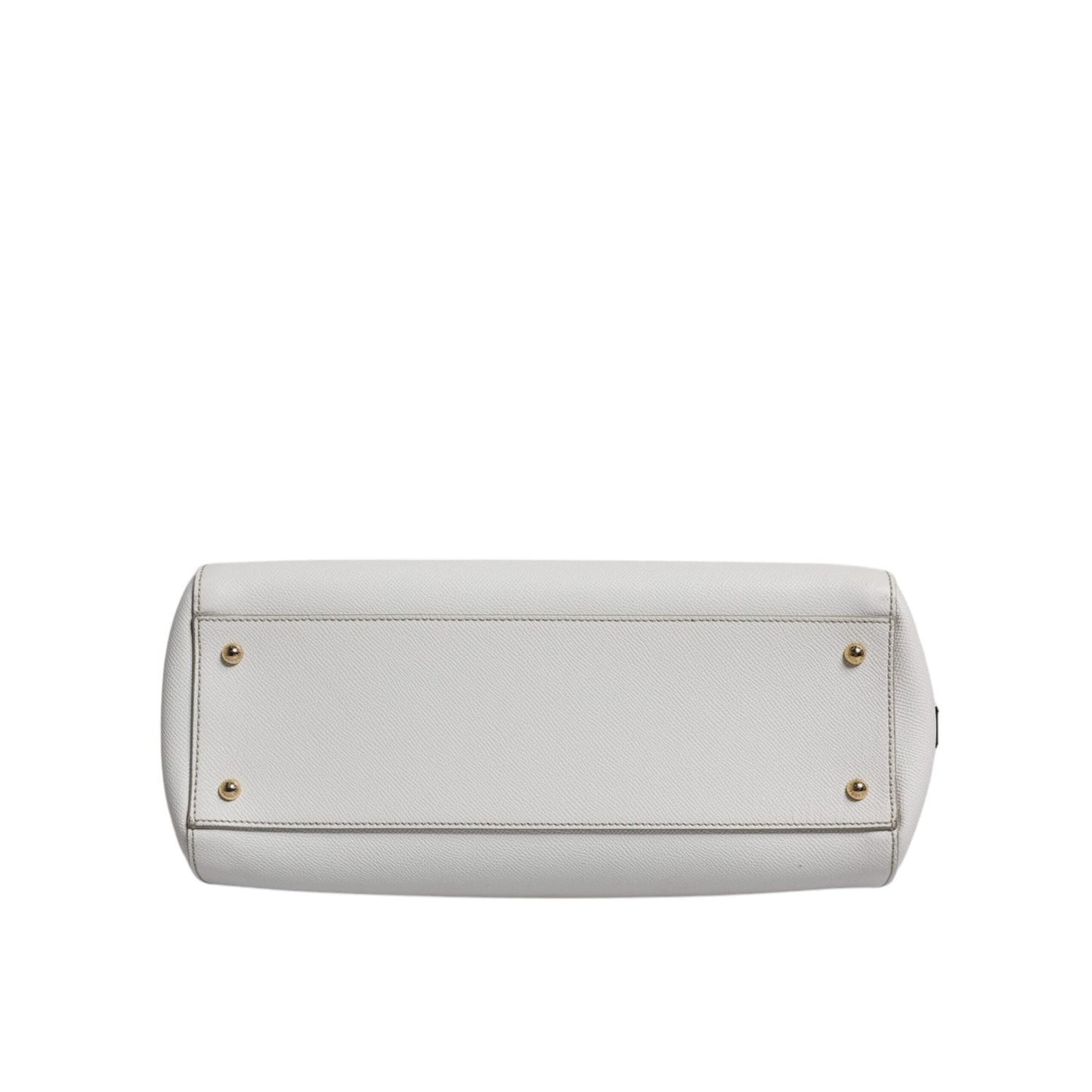 Dolce & Gabbana White Leather Logo Top Handle Tote Crossbody Bag