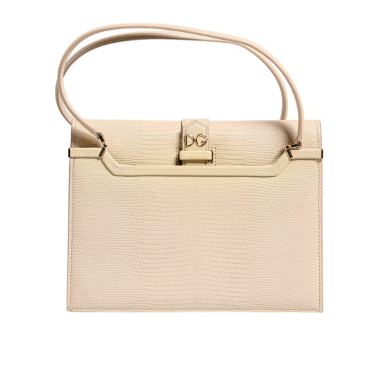 Dolce & Gabbana Beige Leather Ingrid Top Handle Shoulder Bag