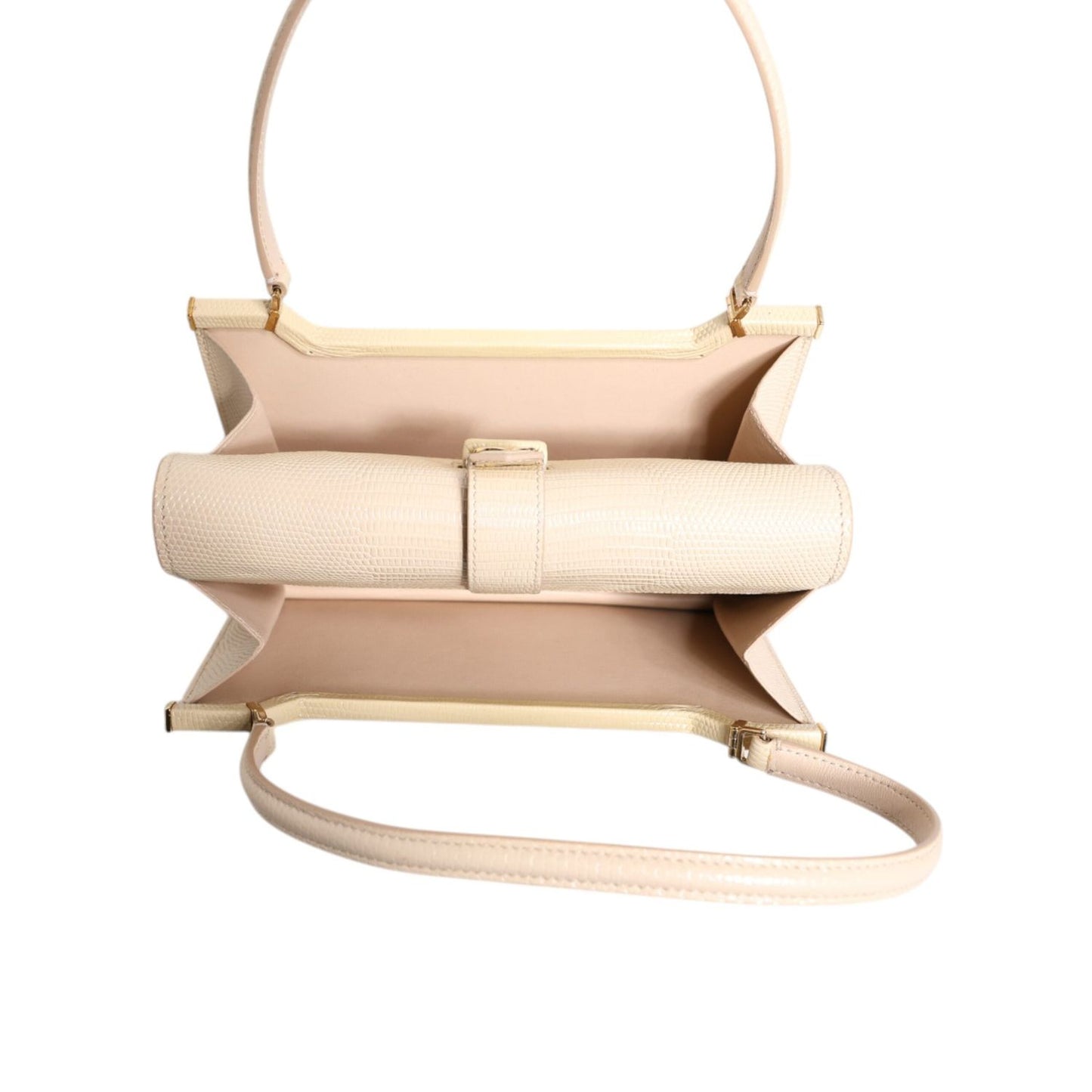 Dolce & Gabbana Beige Leather Ingrid Top Handle Shoulder Bag