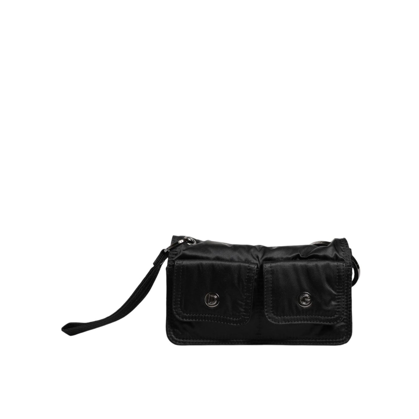 Dolce & Gabbana Black Fabric Logo Two Way Clutch Crossbody Bag