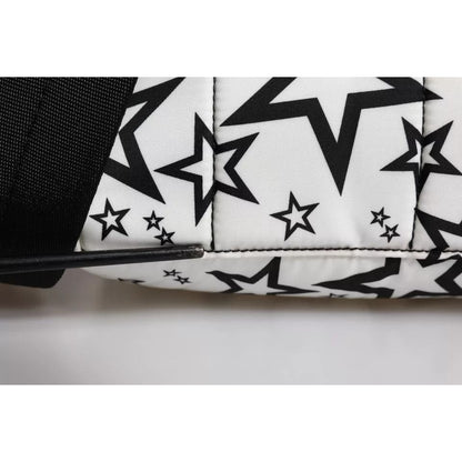 Dolce & Gabbana White DG Stars Print Nylon School Backpack Bag