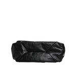 Dolce & Gabbana Black Leather Logo Plaque Shoulder Bag