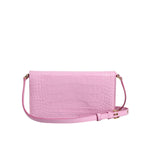 Dolce & Gabbana Pink Exotic Leather Logo Plaque Crossbody Bag