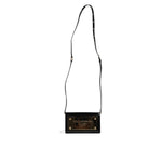 Dolce & Gabbana Black Patent Leather Logo Plaque Crossbody Bag