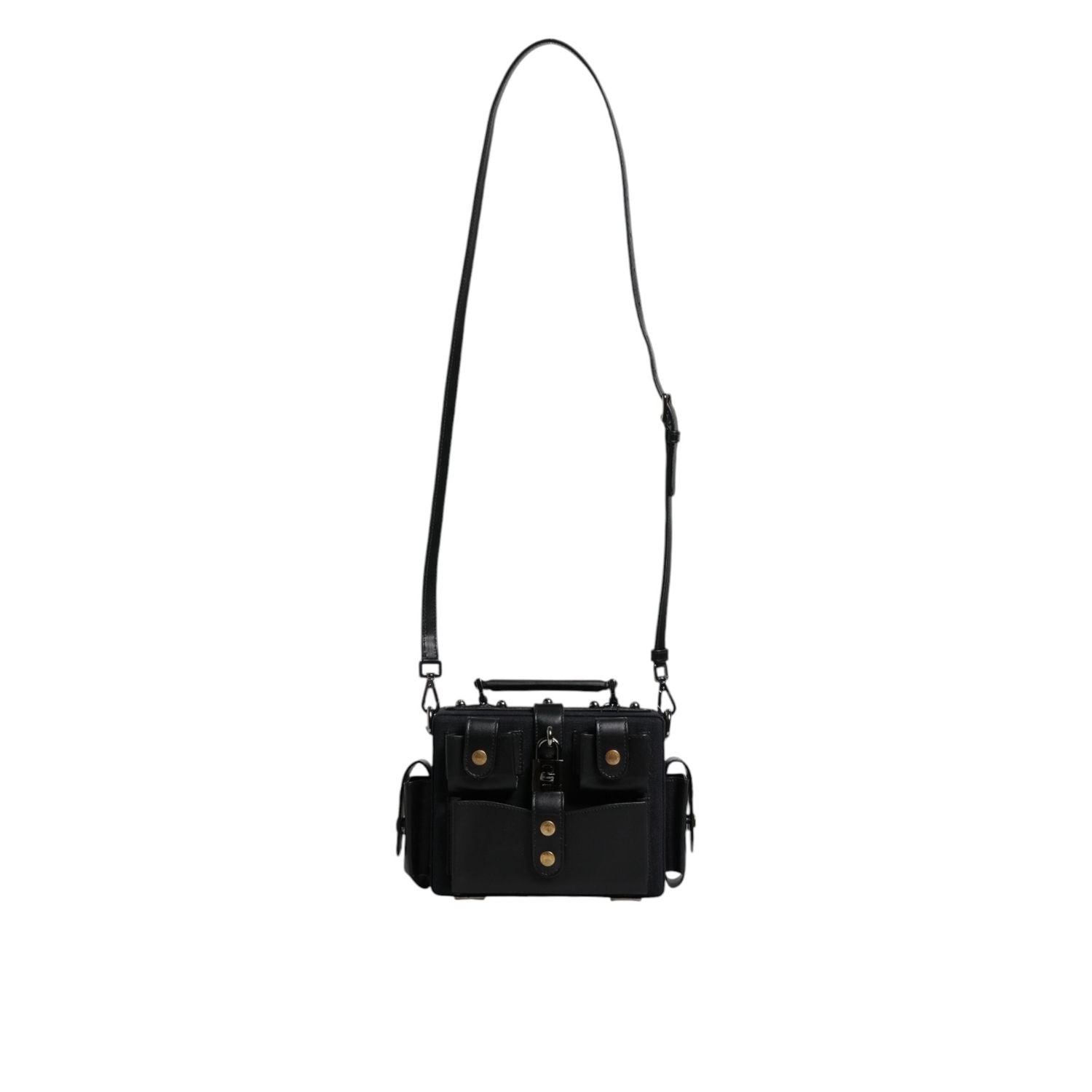 Front view with bag zipped and handles upright.