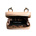 Dolce & Gabbana Nude Leather Logo Plaque Crossbody Bag