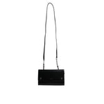 Dolce & Gabbana Black Leather Logo Embossed Crossbody Bag