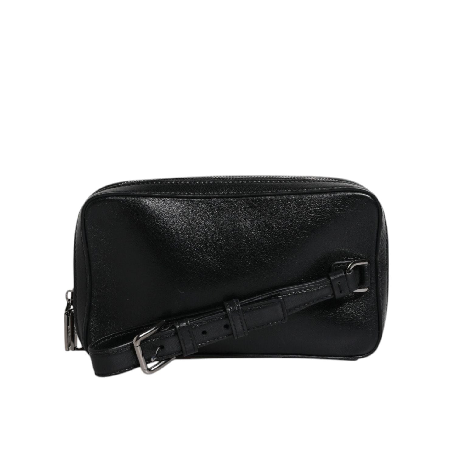 Front view with bag zipped and handles upright.