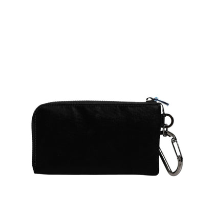 Dolce & Gabbana Black Nylon Logo Plaque Keyring Pouch Clutch Bag