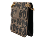 Dolce & Gabbana Beige DG Leopard Pattern Leather Crossbody Bag