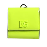 Dolce & Gabbana Yellow Green Bifold DG Logo Neck Strap Cardholder Wallet