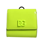 Dolce & Gabbana Yellow Green Bifold DG Logo Neck Strap Cardholder Wallet