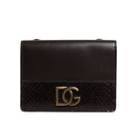 Dolce & Gabbana Brown Leather Bifold DG Logo Cardholder Sling Strap Wallet