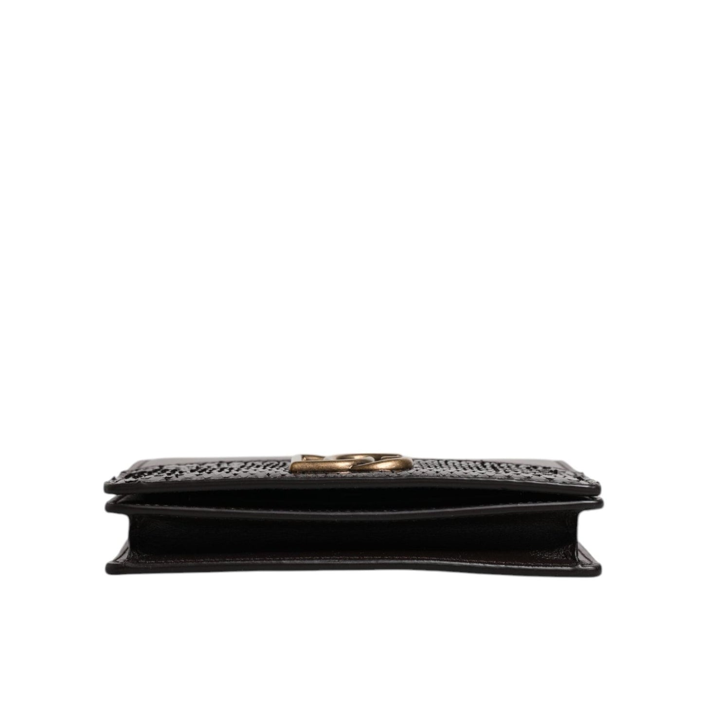 Dolce & Gabbana Brown Leather Bifold DG Logo Cardholder Sling Strap Wallet