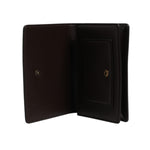 Dolce & Gabbana Brown Leather Bifold DG Logo Cardholder Sling Strap Wallet