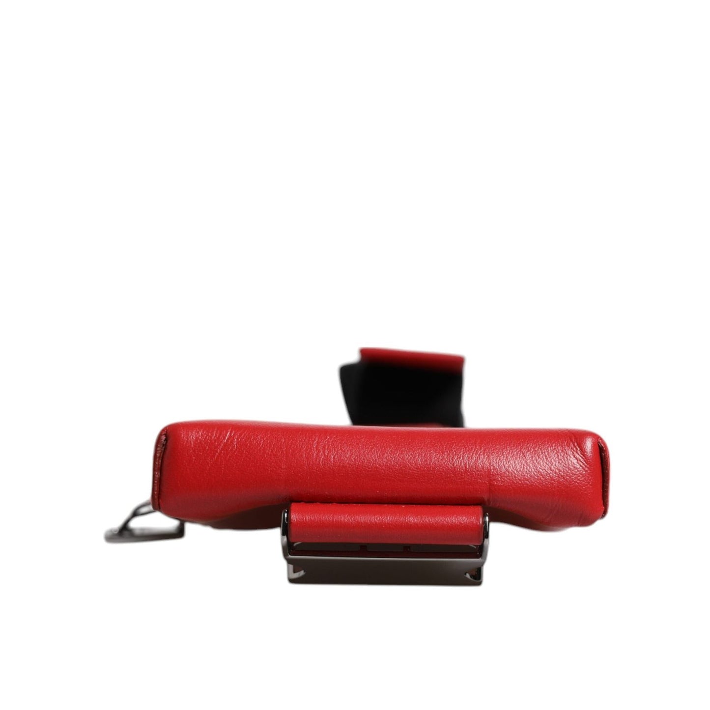 Dolce & Gabbana Red Leather Logo Zip Around Card Holder Wide Strap Wallet BAG4197