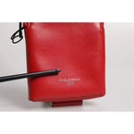 Dolce & Gabbana Red Leather Logo Zip Around Card Holder Wide Strap Wallet BAG4197