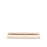 Dolce & Gabbana Beige Leather Trifold Logo Plaque Card Holder Wallet