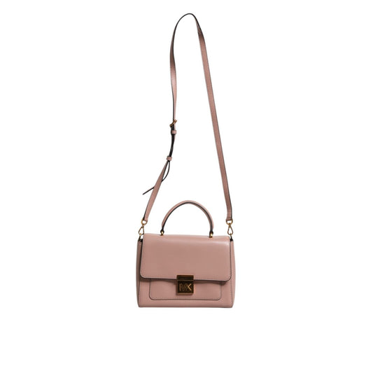 Michael Kors Pink Leather Logo Plaque Crossbody MINDY Satchel Bag