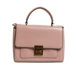 Michael Kors Pink Leather Logo Plaque Crossbody MINDY Satchel Bag