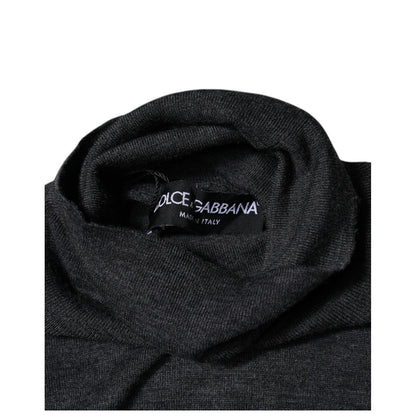 Dolce & Gabbana Gray Wool Knit Turtleneck Pullover Sweater