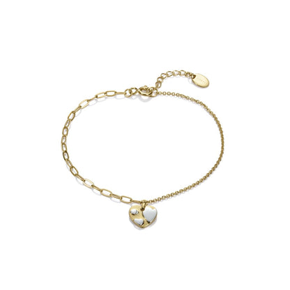Gold bracelet with heart charm, quartz movement, and silver 925°, VICEROY JEWELS Mod. 61063P100-36 for ladies with official packaging.