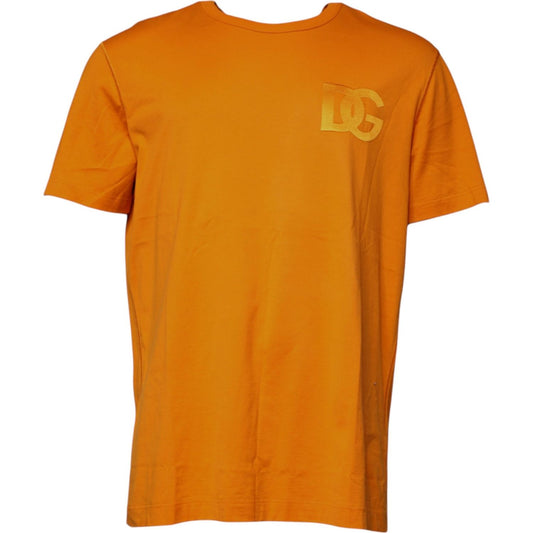 Dolce & Gabbana Orange Logo Cotton Crew Neck T-shirt 1728,67345645728,Clothing,Dolce & Gabbana,IT56 | XXL,Material: 100% Cotton,Men,Men - Clothing,Orange,Preowned / Defect,T-Shirts - Men - Clothing Dolce & Gabbana TSH87635-56