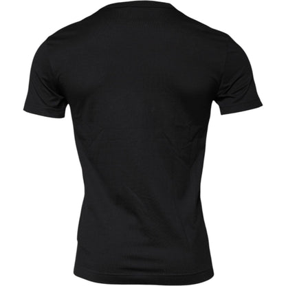 Dolce & Gabbana Black Cotton Crew Neck Short Sleeves T-shirt