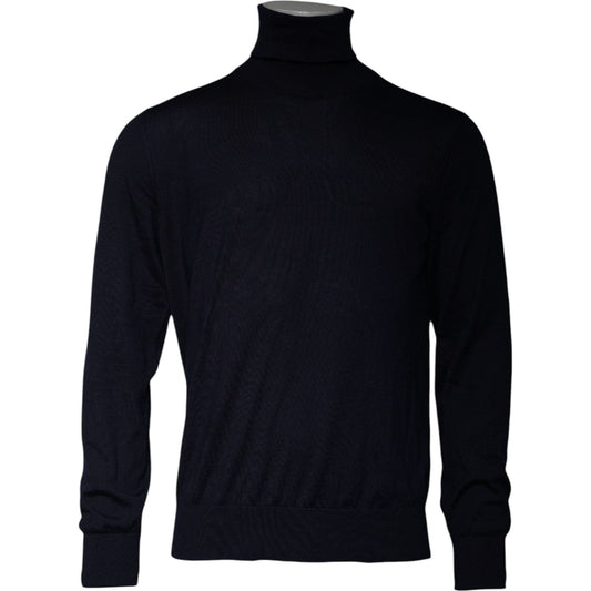 Dolce & Gabbana Blue Cashmere Turtleneck Pullover Sweater 1728,67345645728,Blue,Clothing,Dolce & Gabbana,IT52 | XL,Material: 100% cashmere,Men,Men - Clothing,Preowned / Defect,Sweaters - Men - Clothing Dolce & Gabbana TSH87789-52