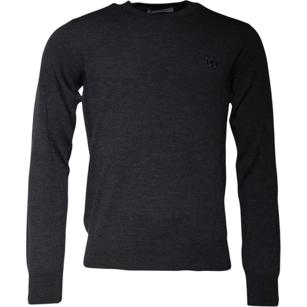 Dolce & Gabbana Dark Gray DG Logo Crew Neck Pullover Sweater TSH87796-46