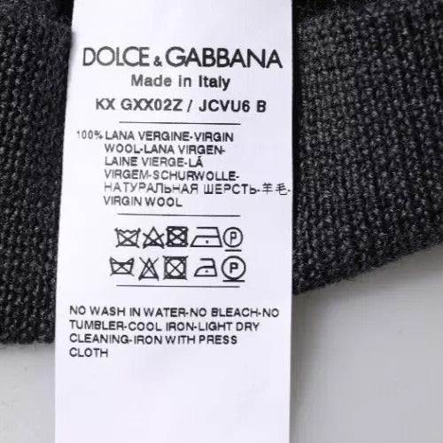 Dolce & Gabbana Dark Gray DG Logo Crew Neck Pullover Sweater TSH87796-46