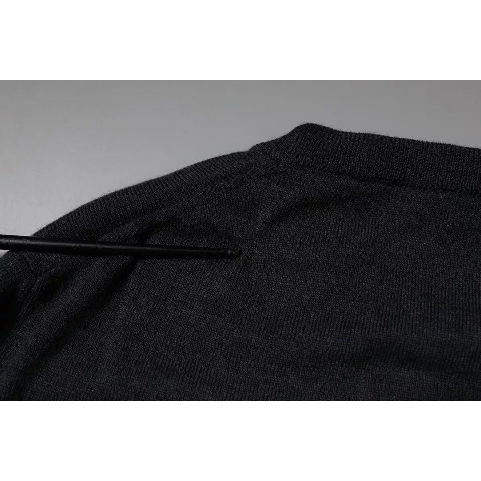 Dolce & Gabbana Dark Gray DG Logo Crew Neck Pullover Sweater TSH87796-46