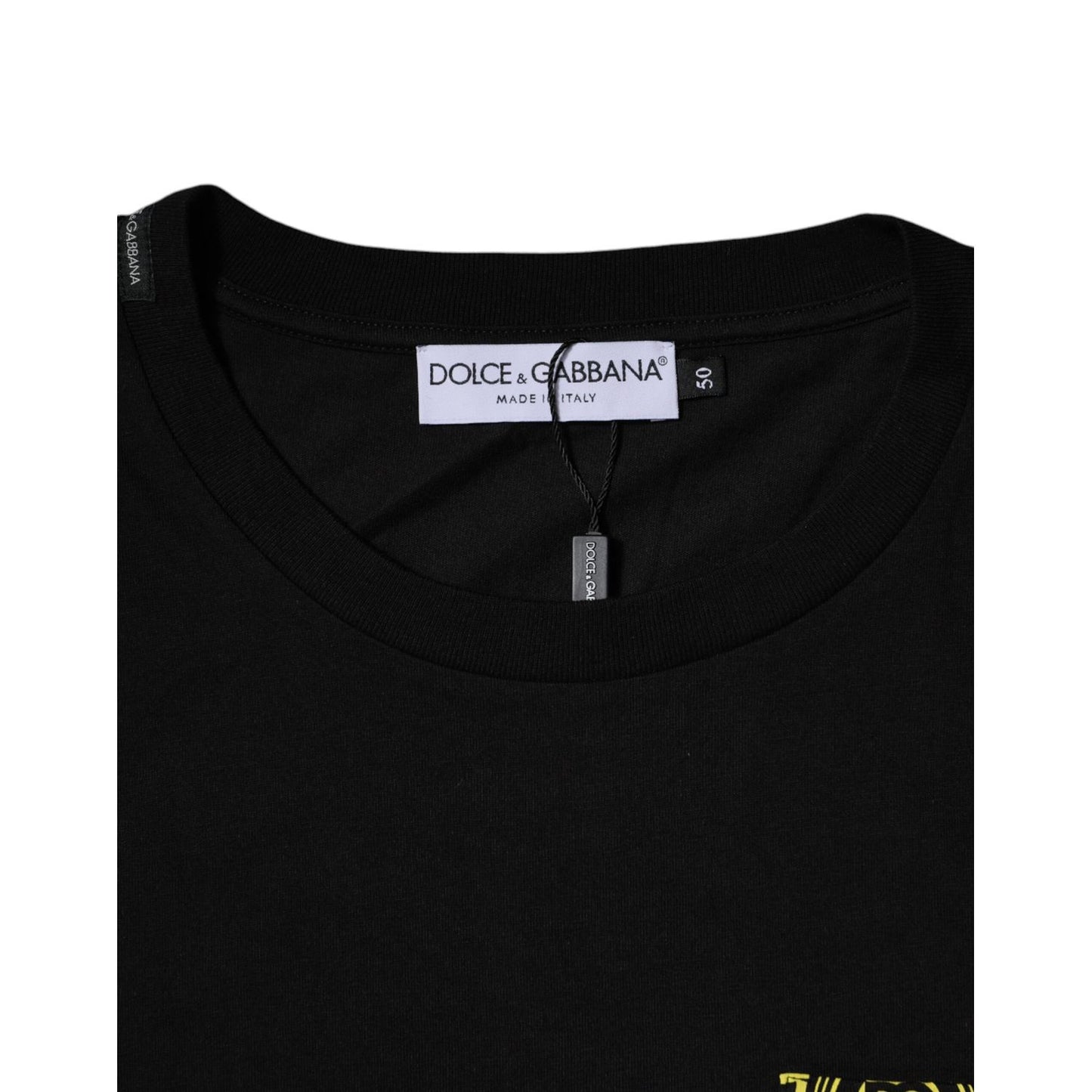 Dolce & Gabbana Black Logo Print Cotton Short Sleeve T-shirt