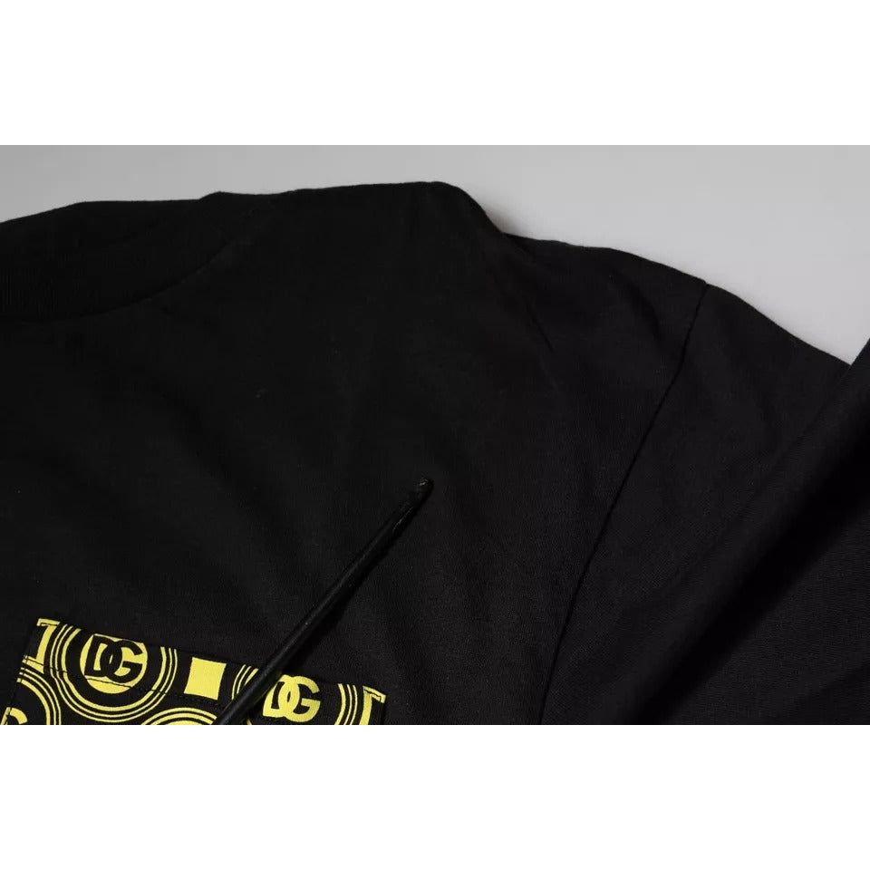 Dolce & Gabbana Black Logo Print Cotton Short Sleeve T-shirt
